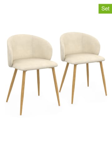 IDOMYA Factory 2-delige set: eetkamerstoelen "Léona" crème - (B)51 x (H)71 x (D)53 cm
