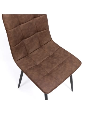 IDOMYA Factory 4er-Set: Esszimmerstühle "Linda" in Braun/ Schwarz - (B)55 x (H)88 x (T)46 cm