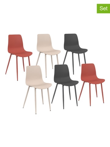IDOMYA Factory 6er-Set: Stühle "Nala" in Bunt - (B)48 x (H)79 x (T)48 cm