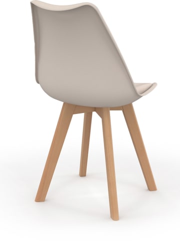 IDOMYA Factory 4er-Set: Stühle "Nordia" in Creme/ Hellbraun - (B)51 x (H)79,5 x (T)46 cm