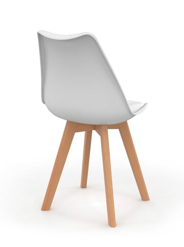IDOMYA Factory 6-delige set: eetkamerstoelen "Nordia" wit - (B)46 x (H)79,5 x (D)51 cm
