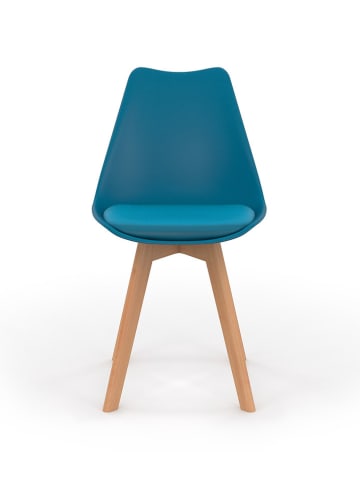 IDOMYA Factory 2-delige set: eetkamerstoelen "Nordia" blauw - (B)46 x (H)79,5 x (D)51 cm