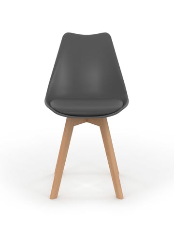 IDOMYA Factory 6-delige set: eetkamerstoelen "Nordia" grijs - (B)46 x (H)79,5 x (D)51 cm