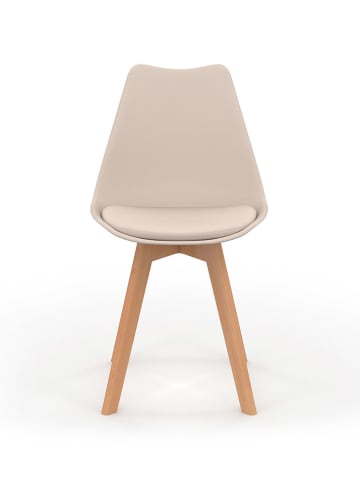 IDOMYA Factory 4-delige set: eetkamerstoelen beige/antraciet/rood - (B)46 x (H)79,5 x (D)51 cm