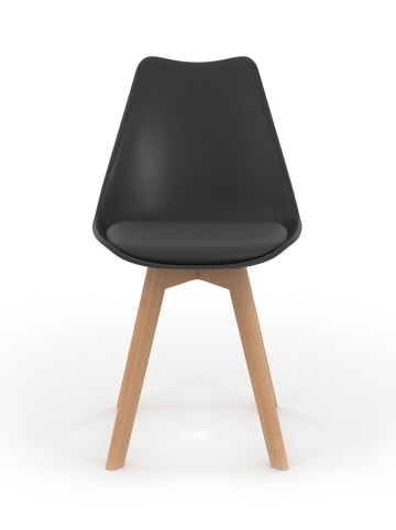 IDOMYA Factory 6-delige set: eetkamerstoelen "Nordia" zwart - (B)46 x (H)79,5 x (D)51 cm