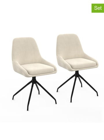 IDOMYA Factory 2er-Set: Esszimmerstühle "Olivia" in Creme - (B)47,5 x (H)79 x (T)54 cm
