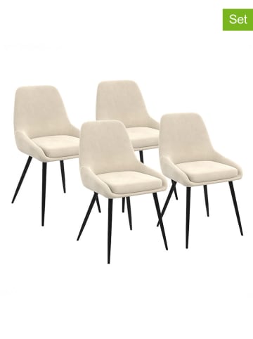 IDOMYA Factory 4-delige set: stoelen "Olivia" crème/zwart - (B)54 x (H)79 x (D)47,5 cm