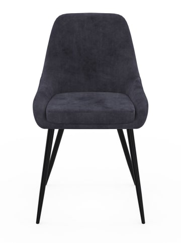 IDOMYA Factory 4-delige set: stoelen "Olivia" antraciet/zwart - (B)54 x (H)79 x (D)47,5 cm