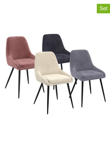 IDOMYA Factory 2-delige set: stoelen lichtroze/crĂšme/antraciet/grijs - (B)47,5 x(H)79 x(D)54cm