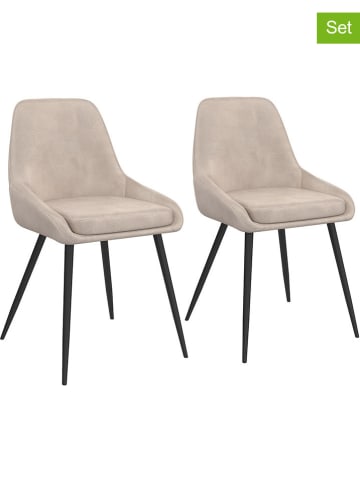 IDOMYA Factory 2-delige set: stoelen "Olivia" beige/zwart - (B)54 x (H)79 x (D)47,5 cm