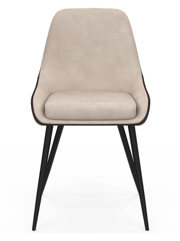 IDOMYA Factory 2-delige set: eetkamerstoelen "Ornella" taupe - (B)47,5 x (H)79 x (D)54 cm