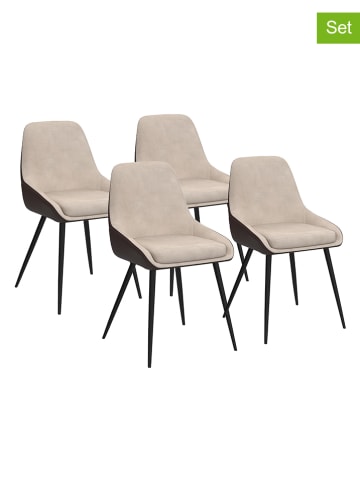 IDOMYA Factory 4-delige set: eetkamerstoelen "Ornella" taupe - (B)47,5 x (H)79 x (D)54 cm