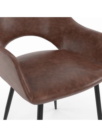 IDOMYA Factory 2-delige set: eetkamerstoelen "Rebecca" bruin - (B)52 x (H)75 x (D)56 cm