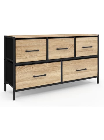 IDOMYA Factory Komoda "Iris" w kolorze jasnobrązowo-czarnym - 100 x 55 x 30 cm