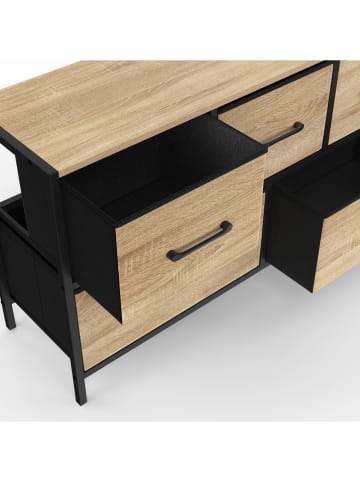 IDOMYA Factory Komoda "Iris" w kolorze jasnobrązowo-czarnym - 100 x 55 x 30 cm