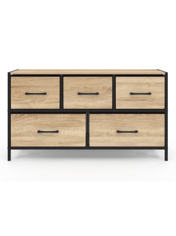 IDOMYA Factory Kledingkast "Iris" lichtbruin/zwart - (B)100 x (H)55 x (D)30 cm