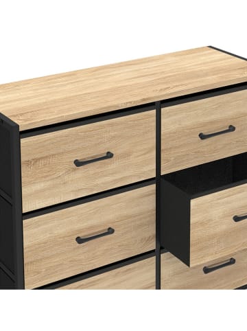 IDOMYA Essentials Ladekast "Iris" lichtbruin/zwart - (B)80 x (H)70 x (D)30 cm