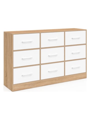 IDOMYA Essentials Ladekast "Uma" lichtbruin/wit - (B)113 x (H)79 x (D)30 cm