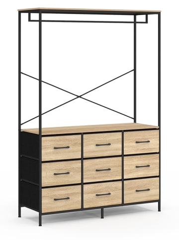 IDOMYA Factory Szafa "Iris" w kolorze jasnobrązowo-czarnym - 113 x 167 x 40 cm