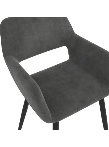 IDOMYA Factory 2-delige set: eetkamerstoelen "Heidi" grijs/zwart - (B)52 x (H)80 x (D)53 cm