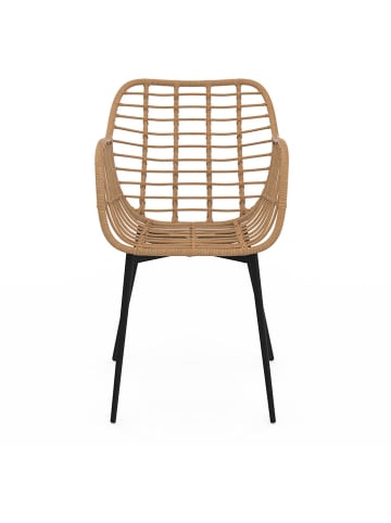 IDOMYA Essentials 2-delige set: fauteuils "Cuba" lichtbruin/zwart - (B)51 x (H)80 cm