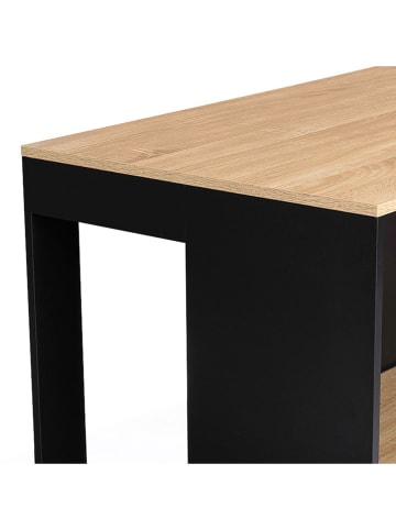IDOMYA Factory Esszimmertisch "Nino" in Schwarz/ Hellbraun - (B)113 x (H)90 x (T)60 cm