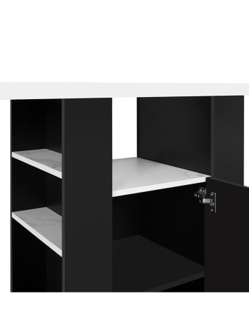 IDOMYA Factory Eetkamertafel "Théo" wit/zwart - (B)110 x (H)110 x (D)80 cm