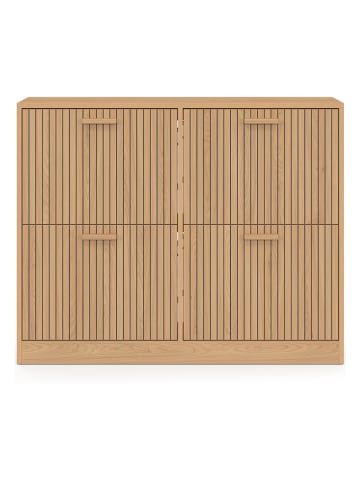 IDOMYA Factory Schuhschrank "Faustine" in Hellbraun - (B)100 x (H)80 x (T)23,5 cm