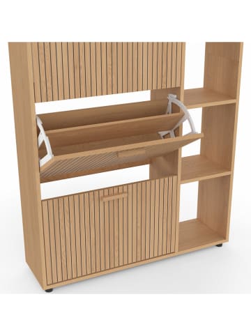 IDOMYA Factory Schoenenkast "Faustine" lichtbruin - (B)86,5 x (H)133 x (D)24 cm