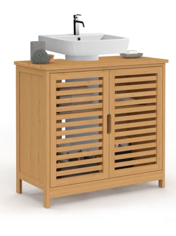 IDOMYA Essentials Waschbeckenunterschrank ''Maya'' in Hellbraun - (B)60 x (H)65 x (T)30 cm