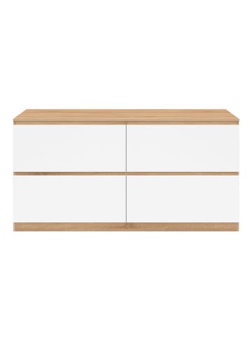 IDOMYA Essentials Waschtischunterschrank "Tom" in Weiß/ Hellbraun - (B)120 x (H)60 x (T)45 cm