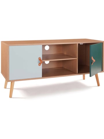 IDOMYA Essentials Szafka RTV "Aria" w kolorze zielono-jasnobrązowym - 113 x 53,5 x 39,5 cm