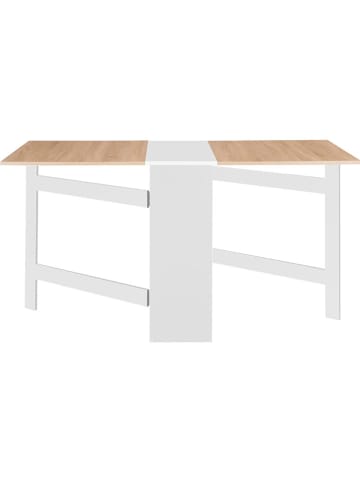 IDOMYA Factory Esszimmertisch "Edi" in Weiß/ Hellbraun - (B)150 x (H)75 x (T)80 cm