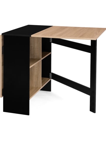 IDOMYA Factory Eetkamertafel "Edi" lichtbruin/zwart - (B)150 x (H)75 x (D)80 cm