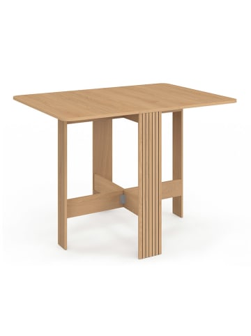 IDOMYA Factory Klapptisch "Faustine" in Hellbraun - (B)103 x (H)75 x (T)27 cm