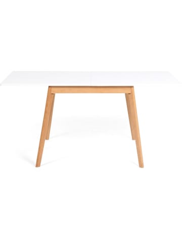 IDOMYA Factory Eetkamertafel "Scandinave" wit/lichtbruin - (B)80 x (H)72,5 x (D)80 cm