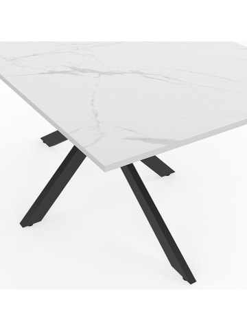 IDOMYA Essentials Eetkamertafel "Glam" wit/zwart - (B)160 x (H)76,5 cm