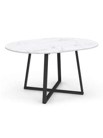 IDOMYA Factory Eetkamertafel "Sana" wit/zwart - (B)150 x (H)75 x (D)110 cm