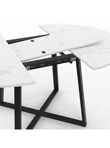 IDOMYA Factory Eetkamertafel "Sana" wit/zwart - (B)150 x (H)75 x (D)110 cm