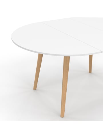 IDOMYA Factory Esstisch ''Stacy'' in Beige/ Weiß - (B)150 x (H)75 x (T)110 cm