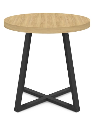 IDOMYA Factory Esstisch ''Sana'' in Beige/ Schwarz - (H)75 x Ø 80 cm