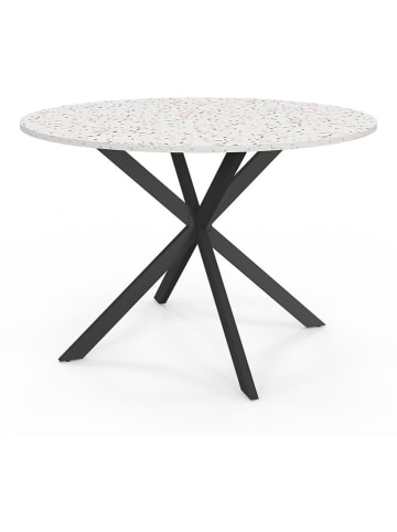 IDOMYA Essentials Esstisch "Soline" in Creme/ Schwarz/ Bunt - (H)76 x Ø 110 cm