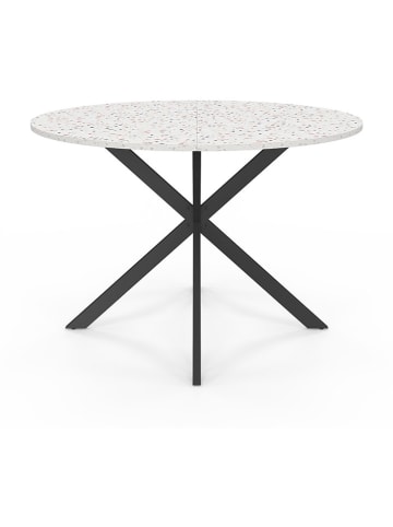 IDOMYA Essentials Stół w kolorze czarno-kremowym ze wzorem do jadalni - wys. 76 x Ø 110 cm