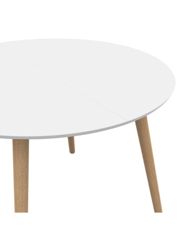 IDOMYA Factory Esszimmertisch "Stacy" in Weiß/ Hellbraun - (H)75 x Ø 110 cm