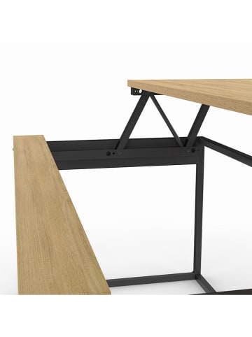 IDOMYA Factory Salontafel "Memphis" zwart/lichtbruin - (B)90 x (H)40,5 x (D)48 cm