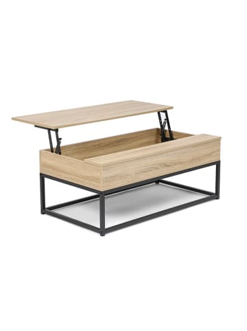 IDOMYA Factory Couchtisch "Memphis" in Hellbraun/ Schwarz - (B)100 x (H)40 x (T)55 cm