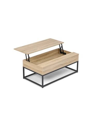 IDOMYA Factory Salontafel "Memphis" lichtbruin/zwart - (B)100 x (H)40 x (D)55 cm