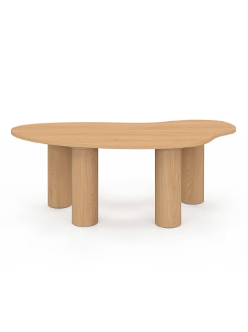 IDOMYA Factory Couchtisch "Naomi" in Hellbraun - (B)100 x (H)35,5 x (T)49 cm