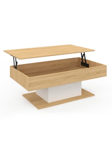 IDOMYA Factory Salontafel "Tania" lichtbruin/wit - (B)110 x (H)40 x (D)60 cm