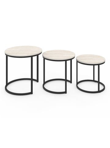 IDOMYA Factory Set van drie bijzettafels "Memphis" wit